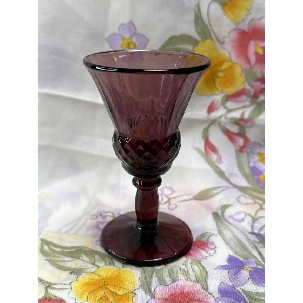 Vintage New Martinsville Art Deco Amethyst Cocktail Glass Purple 4.5"